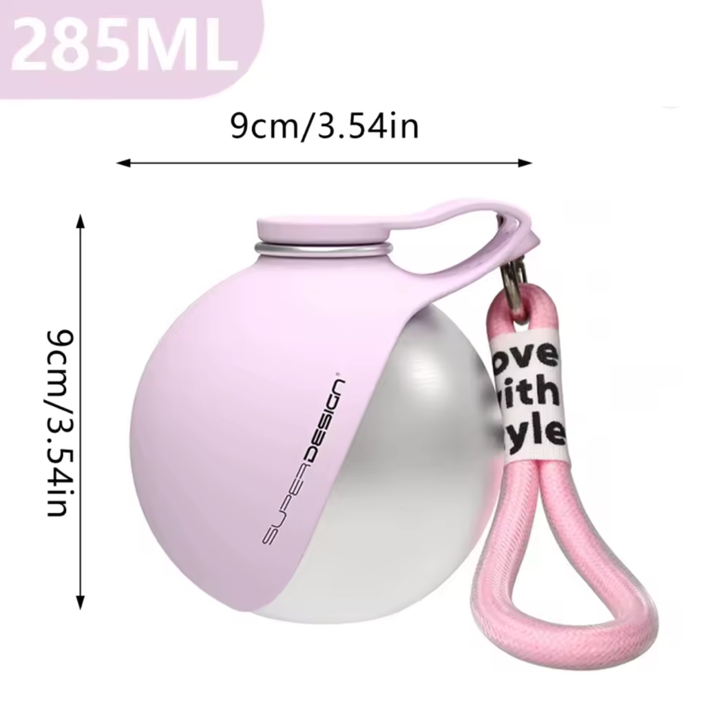 Portable Dog Water Bottle – 2-in-1 Stainless Steel Pet Travel Bottle with Silicone Bowl (Leak-Proof)